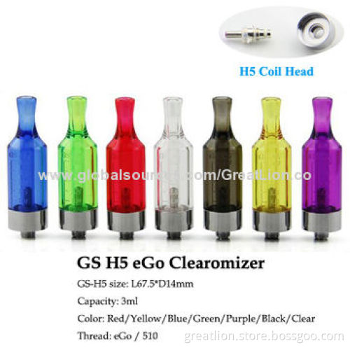 GS H5 atomizer, dual coil transparent huge vaporizer
